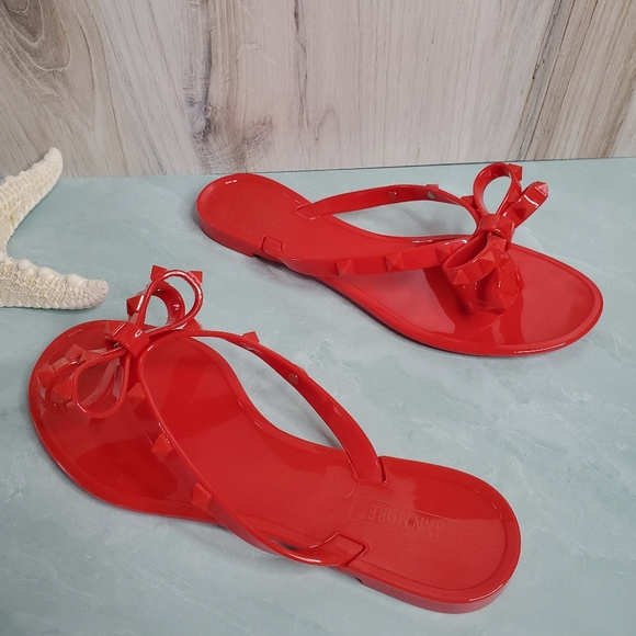 NEW! Red Bow Jelly Sandals - Picture 4 of 7